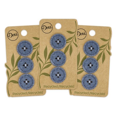 Dritz 20mm Recycled Cotton Round Stitch Buttons Blue