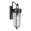 Brix 16 inch 1 Light Outdoor Wall Light with Ribbed Clear Glass in Textured Black - image 3 of 3