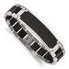 Black Bow Jewelry Men's 16mm Stainless Steel & Black Plated I.D. Link Bracelet, 8.5 Inch - 3 of 4