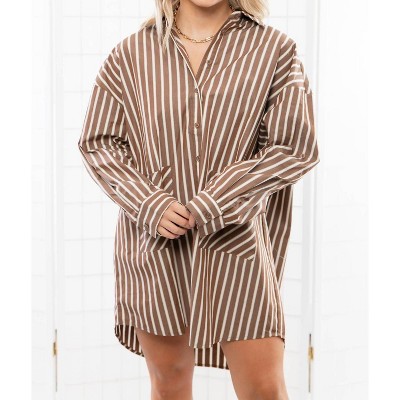 Women's Easy Oversized Shirt Dress - Klesis