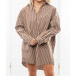 Women's Easy Oversized Shirt Dress - Klesis - 1 of 4