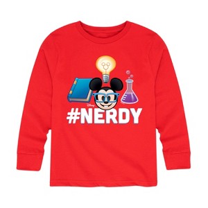 Boys' - Disney - Nerdy Mickey Long Sleeve Graphic T-Shirt - 1 of 4