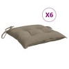 vidaXL Chair Cushions 6 pcs Taupe 19.7 in.x19.7 in.x2.8 in. Oxford Fabric - 2 of 4