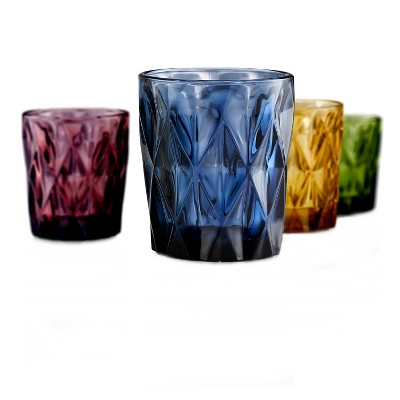 Artland Highgate Assorted Color 12 Ounce Double Old Fashioned Glass, Set of 4