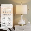 Maxax 23.5" Modern Ceramic Table Lamp With Usb Ports For Living Room/Bedroom - 3 of 4