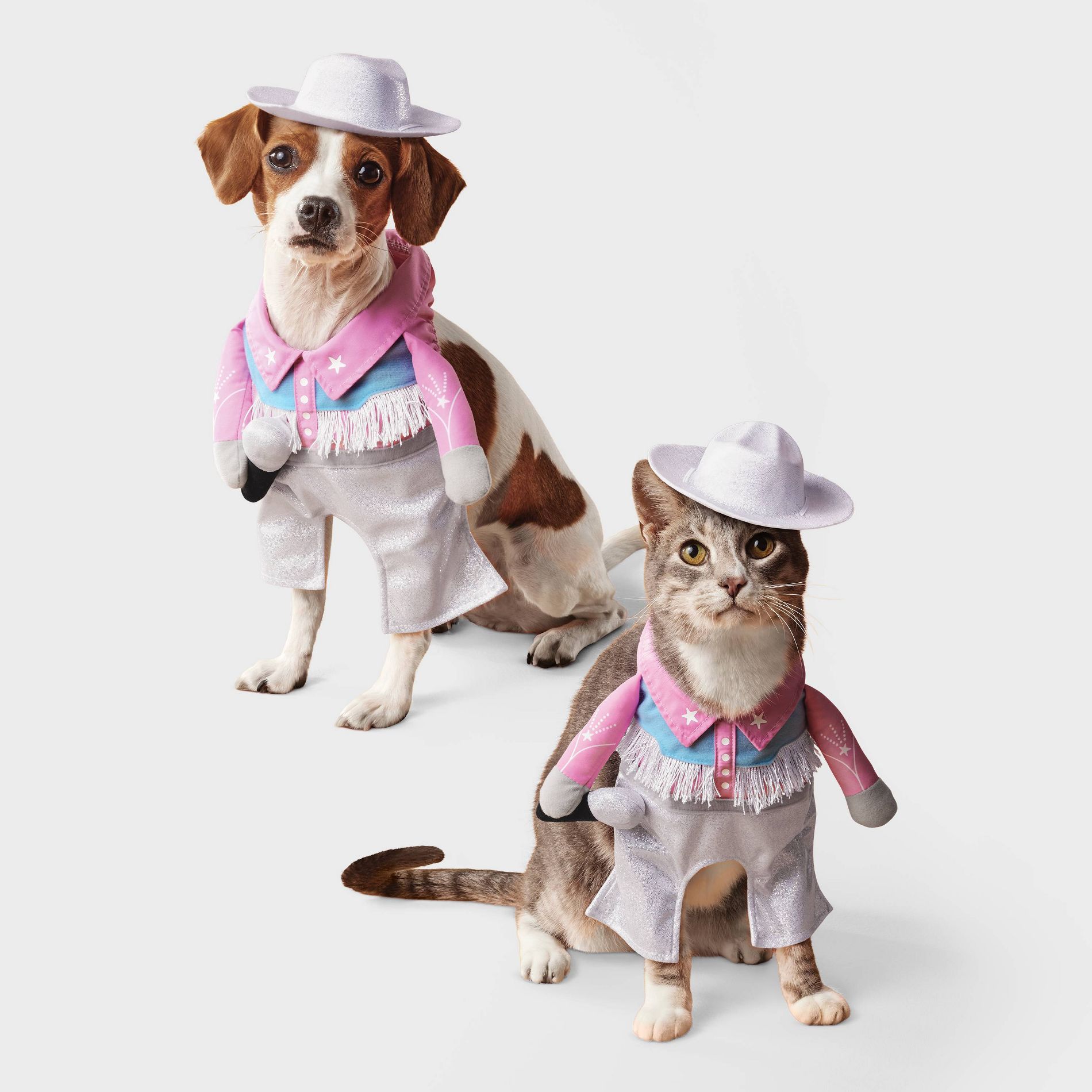 Glam Cowboy Dog and Cat Frontal Costume - Boots & Barkley™ Light Pink