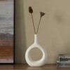 Uniquewise Contemporary White Ceramic Unique Shaped Flower Table Vase Centerpiece - 2 of 4