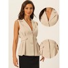 Allegra K Women's Office Elegant Notched Collar V-Neck Button-Down Sleeveless Vest - 2 of 4