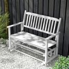 Tangkula 2 Seats Outdoor Glider Bench Poplar Wood Patio Swing Glider Loveseat Chair w/ Armrests - 4 of 4