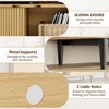 TV Stand for 80 Inch with Fluted Design, Boho Entertainment Center with Sliding Doors, Wood Media Cabinet with Adjustable Shelves for Living Room - 4 of 4