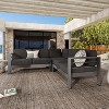 Christopher Knight Home Beatrice Patio Modem V-Shaped Aluminum 5-Seater Sectional Sofa Set with Thick Cushions - 2 of 4