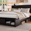 NicBex Queen/Full Wooden Platform Bed Frame with Storage Cabinet & Charging Station,Farmhouse Slats Design Master Bedroom Bed - 4 of 4