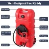 15 Gallon Rolling Fuel Caddy with 10ft Hose and Siphon Pump, Gas/Diesel Transfer Tank on Wheels for Cars Boats ATVs Mowers, Shut-Off Valves - 2 of 4