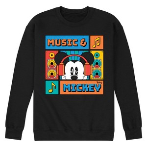 Men's - Disney - Music And Mickey Graphic Fleece Sweatshirt - 1 of 4