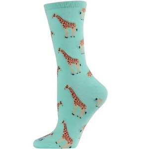 Memoi Giraffes Bamboo Blend Crew Socks - 1 of 3