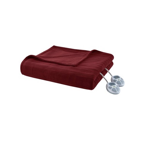 Serta Ribbed Micro Fleece Electric Heated Blanket : Target