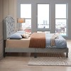 Streamdale Gray Velvet Upholstered Queen Platform Bed - 2 of 4