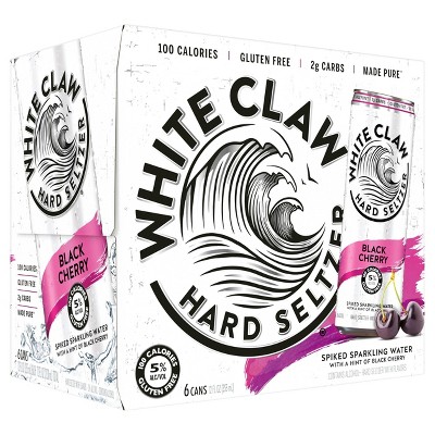 White Claw Black Cherry Hard Seltzer - 6pk/12 fl oz Slim Cans