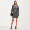 Anna-Kaci Women's Long Sleeve Knit Sweater Dress with Waist Tie Belt and Ribbed Texture - 3 of 4