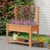 Tangkula Raised Garden Bed w/ Trellis Wooden Elevated Planter Box w/ Legs & Liner Brown - 2 of 4