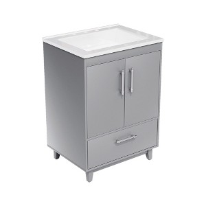 Hyleory 25" Modern Bathroom Vanity With Ceramic Basin, Undermount Sink Cabinet, Free Standing Storage Cabinet With Sink Combo Set - 1 of 4