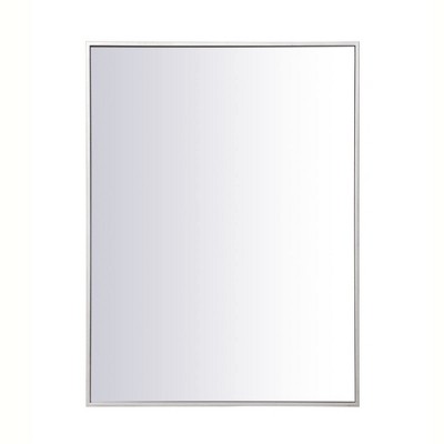 Elegant Lighting Metal frame rectangle mirror 27 inch in silver