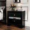 CLIHOME Contemporary Bedroom Storage Cabinet Nightstand with Silver Accents and Hidden Jewelry Drawer - 2 of 4