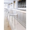 Zuo Modern Ace Barstool Set of 2, 40.9" H, White Faux Leather, Silver Brushed Stainless Steel, Modern Ergonomic Design - 4 of 4