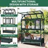 Outdoor Garden Cold Frame, Mini Greenhouse with Movable Wheels, Cold Frame with Openable Roof and Storage Box, Wood Cold Frame-Coolbibila - 3 of 4