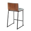 Set of 2 Mason-Mara Counter Height Barstools Black/Walnut/Green - LumiSource - 4 of 4