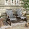 Outsunny Outdoor 2-Person Glider Bench with Table, Outside Breathable Mesh Swing Chair for Patio, Garden, Backyard, Porch - 2 of 4