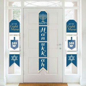 Big Dot of Happiness Happy Hanukkah - Hanging Vertical Paper Door Banners - Chanukah Holiday Party Wall Decoration Kit - Indoor Door Decor - 1 of 4