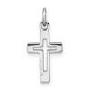 Black Bow Jewelry Sterling Silver Polished Cutout Cross Charm - 3 of 4