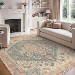 Abynow Geometric Modern Loomed Machine Washable Area Rug - 1 of 4