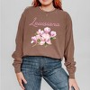Simply Sage Market Women's Louisiana Flower Colorful Long Sleeve Garment Dyed Tee - 2 of 2