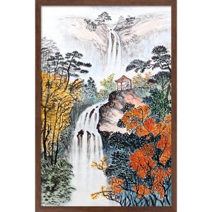 Trends International China Landscape with Waterfalls Framed Wall Poster Prints - 1 of 4