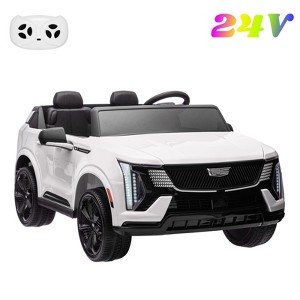 24V 2-Seater Kids Ride-on Car with Remote Control, Licensed Cadillac Battery Powered Ride On Truck for Toddlers, 4 Wheel Toys with Music, Lights - 1 of 4
