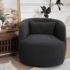KINWELL 34" Poly Blend Boucle Fabric Upholstered Swivel Armchair - 2 of 4