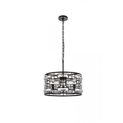 Elegant Lighting Kennedy 16.5 inch pendant in black