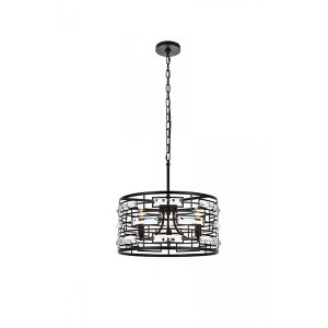 Elegant Lighting Kennedy 16.5 inch pendant in black - 1 of 4
