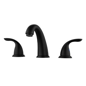 Sumerain Widespread Bathroom  Faucet, 8 inch Lavatory Sink Faucet with 3 Holes, Matte Black - 1 of 4