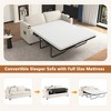 72.8" Corduroy Sleeper Loveseat Sofa with Full Size Mattress, Two USB Ports, Two Cup Holders, Side Pockets, and Phone Holder - 4 of 4
