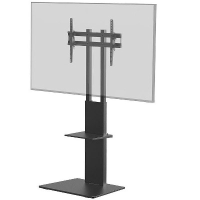 Monoprice TV Mount and Stand - Black, With Shelf for Displays 37in to 70in, Max Weight 88lbs., VESA Patterns up to 600x400 - Commercial Series