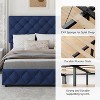 Homhougo Full Size Bed Frame with 4 Storage Drawers, Upholstered Platform Bed Frame with Adjustable Headboard, Diamond Stitched Button Tufted, Grey - 4 of 4