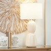 28"x14" Ceramic Rounded Hourglass Table Lamp Cream - Olivia & May: Modern Linen Shade, No Assembly Required - 2 of 4