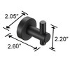 Round Base Wall Hanging Hook with Screws- Matte Black Hook, 2 Pack, for Entry Shoe Cabinet, Wardrobe Bathroom Bedroom Furniture Hardware - image 4 of 4