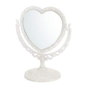 Unique Bargains Love Heart Shaped Double Sided 360° Rotating Makeup Mirror 1 Pc