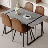 NicBex 5 PCS/7 PCS Gray Textured MDF Dining Table Set with 6 Suede Chairs for Kitchen/Dining Room - 2 of 4