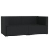 vidaXL Two-Seater Outdoor Sofa - Water-Resistant Black Poly Rattan Patio Loveseat with Comfy Aqua Cushions - 4 of 4