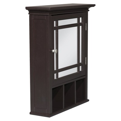 Neal Mission Style Dark Espresso Wood Medicine Cabinet with Mirror